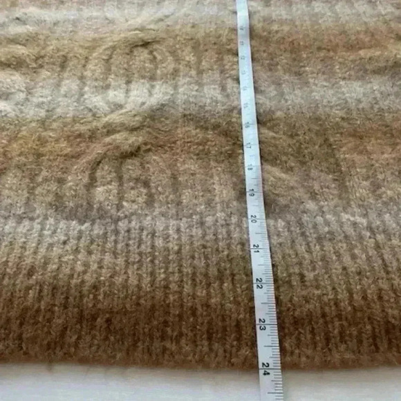 BANANA REPUBLIC Mock Neck Spacedye Cableknit Alpaca Blend Petit L/G - Picture 9 of 13